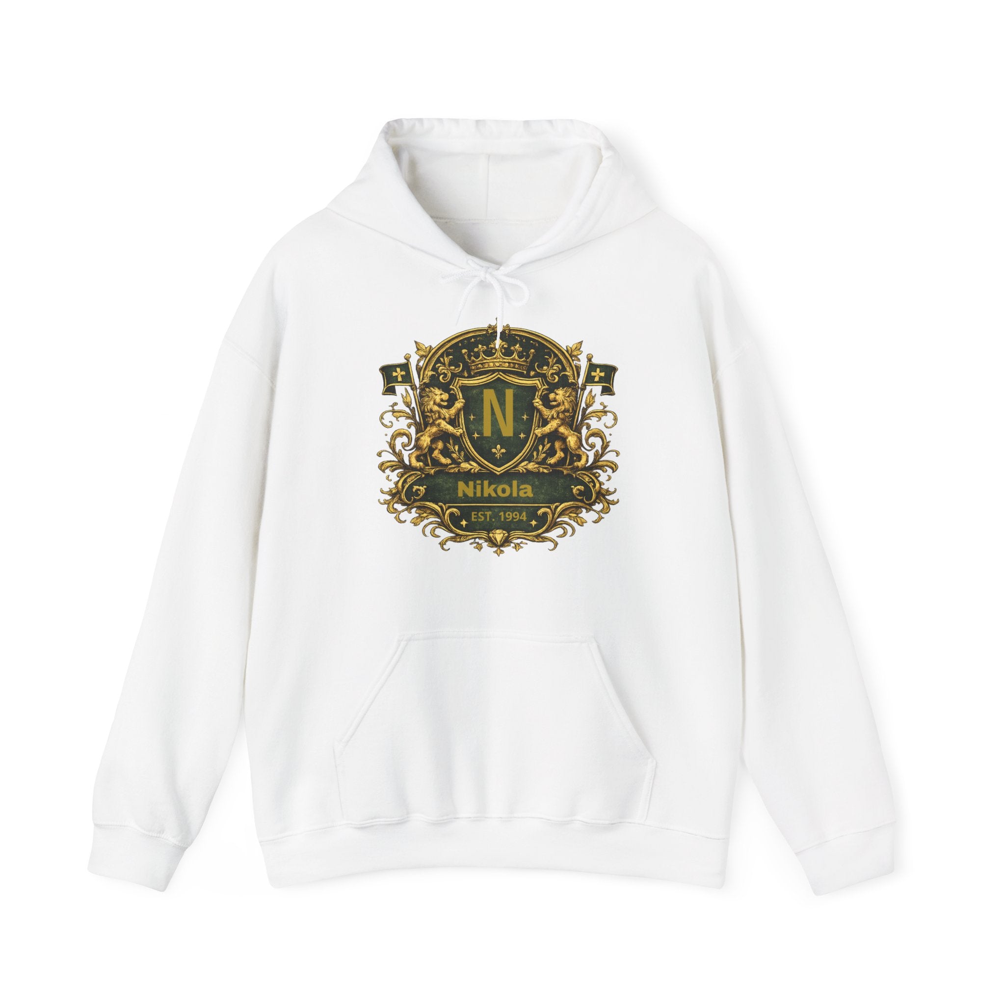 Sweat à Capuche Homme Personnalisé – Blason Old Money Premium