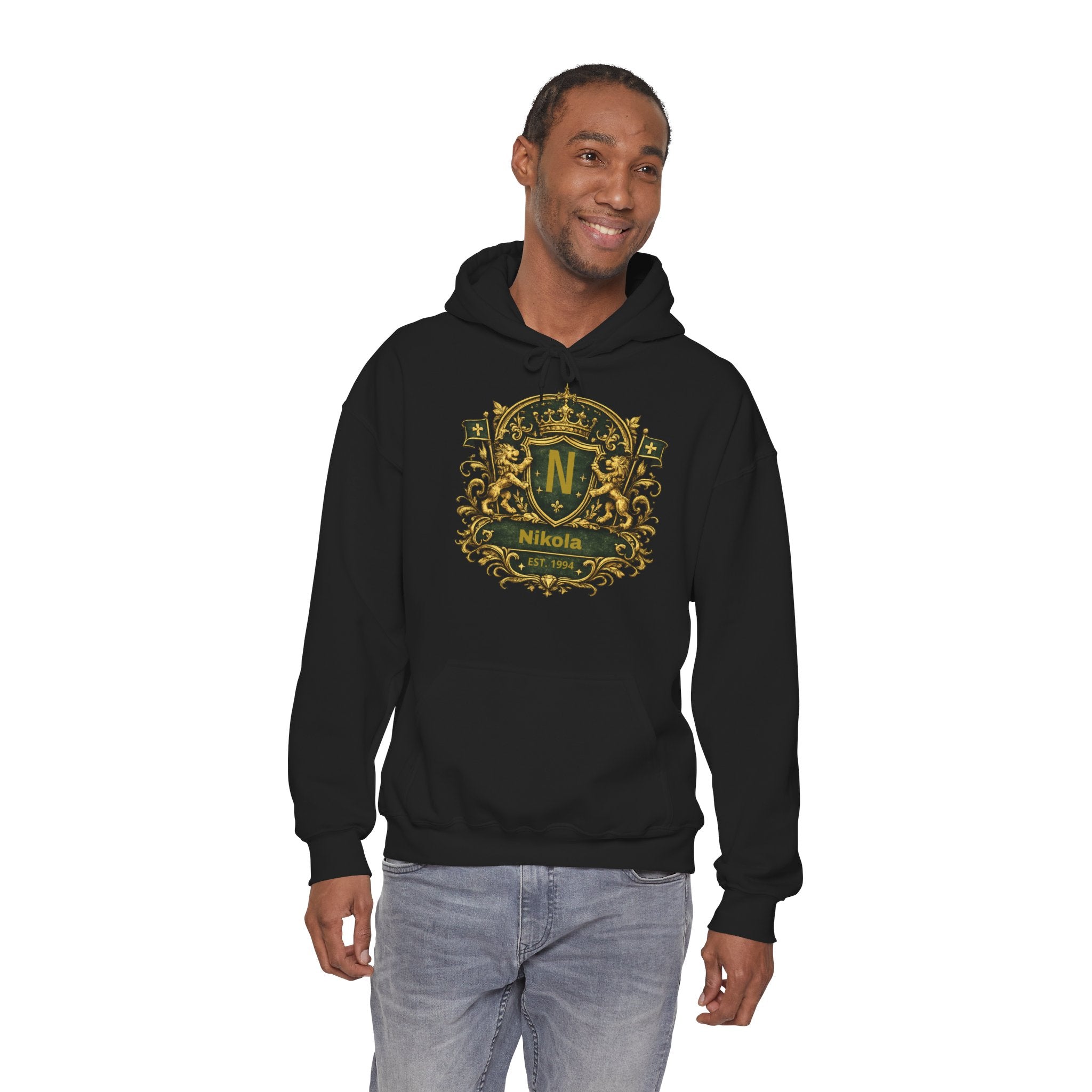 Sweat à Capuche Homme Personnalisé – Blason Old Money Premium