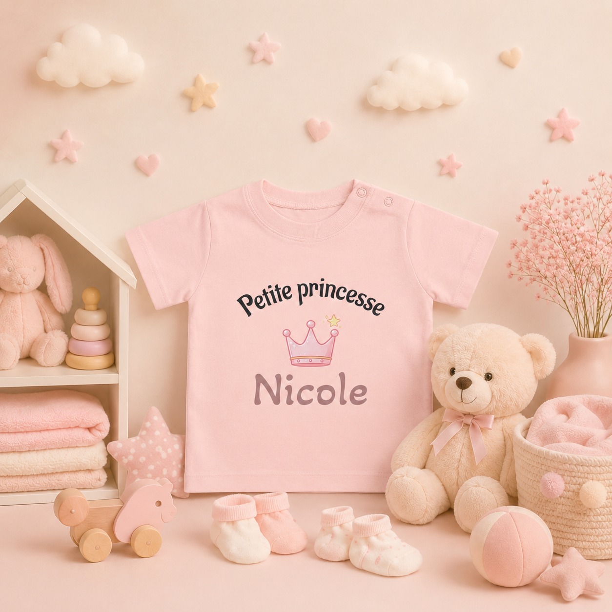 T-shirt Bébé Personnalisé – Petite Princesse