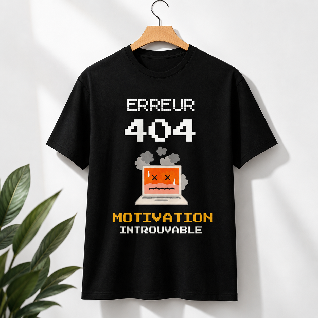 T-Shirt — "Erreur 404" Retro Pixel Error Graphic Tee