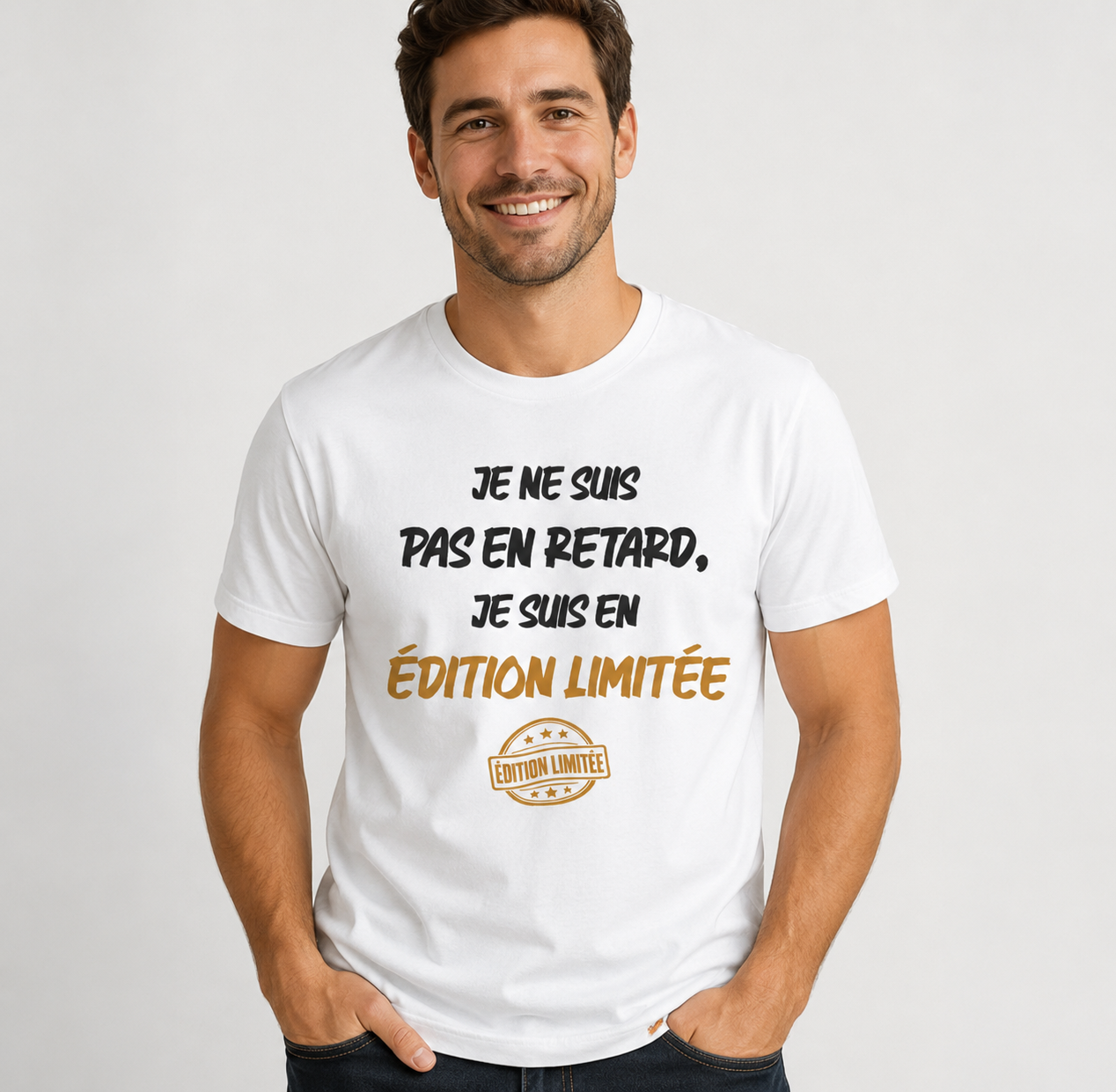 T-Shirt — "Je ne suis pas en retard, je suis en édition limitée"