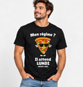 T-shirt Homme Humoristique « Mon Régime ? Il Attend Lundi » – Motif Pizza Drôle