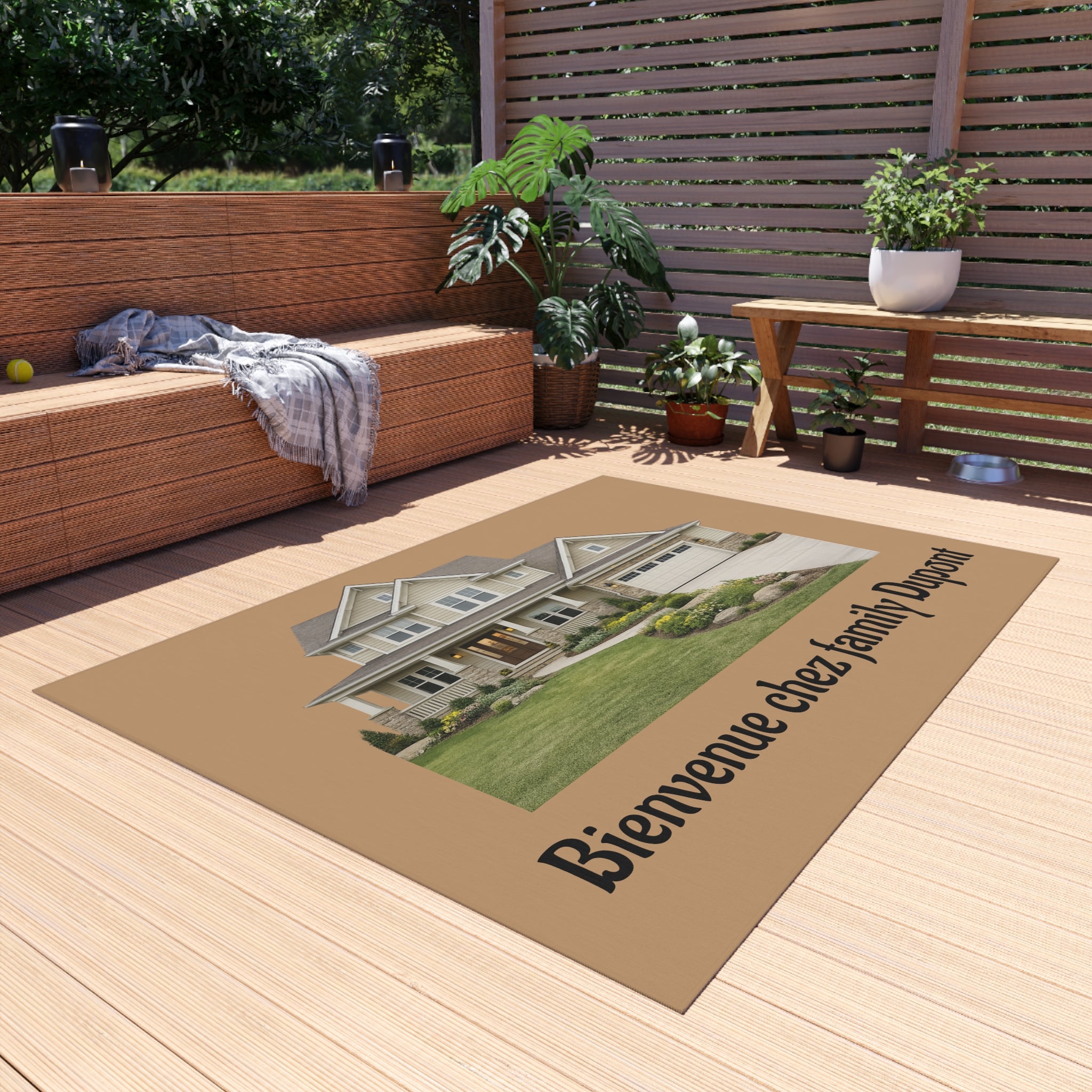 Outdoor Rug — 'La Belle Vie' Welcome Doormat (Bienvenue chez nous)