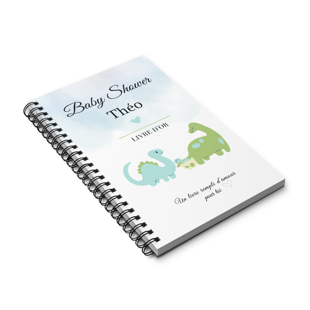 Livre d’or Baby Shower à spirale personnalisé garçon