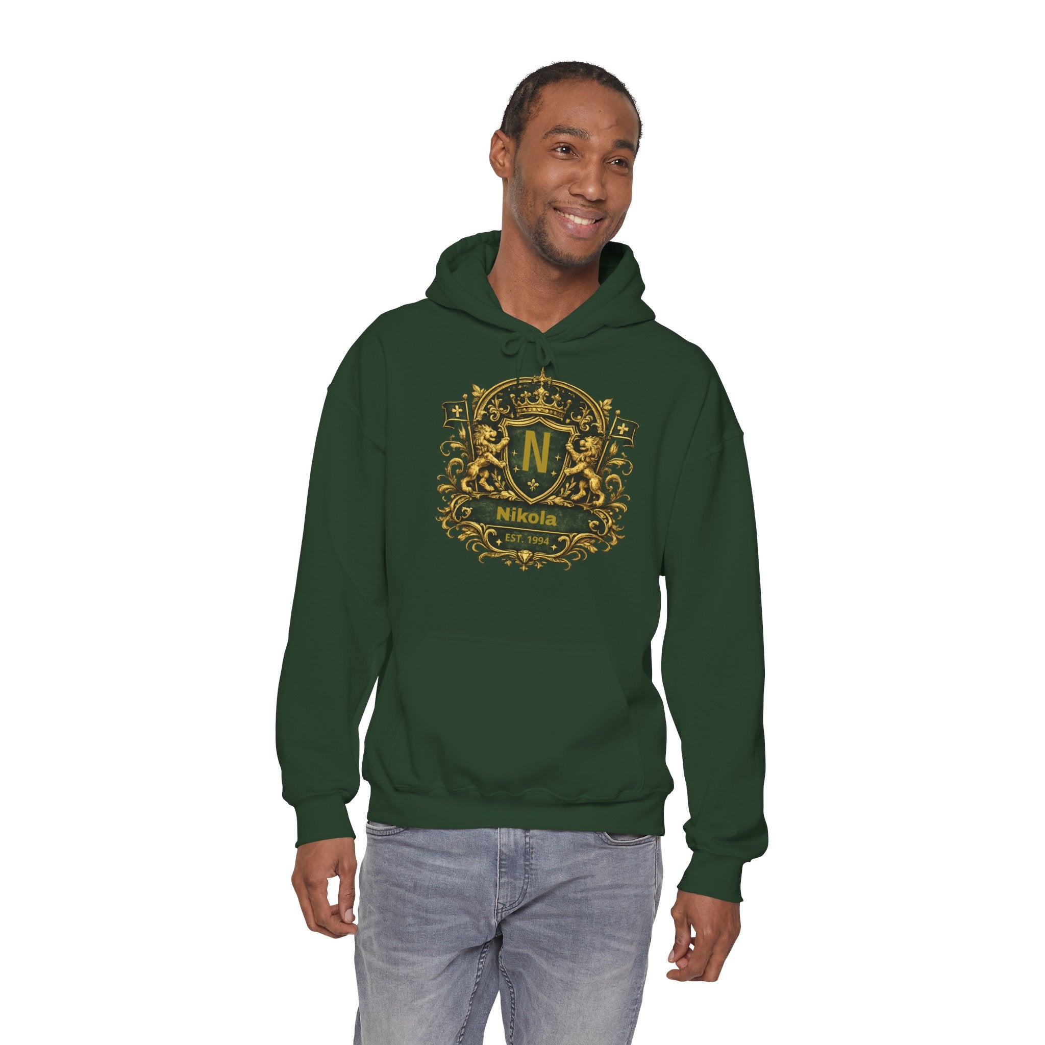 Sweat à Capuche Homme Personnalisé – Blason Old Money Premium
