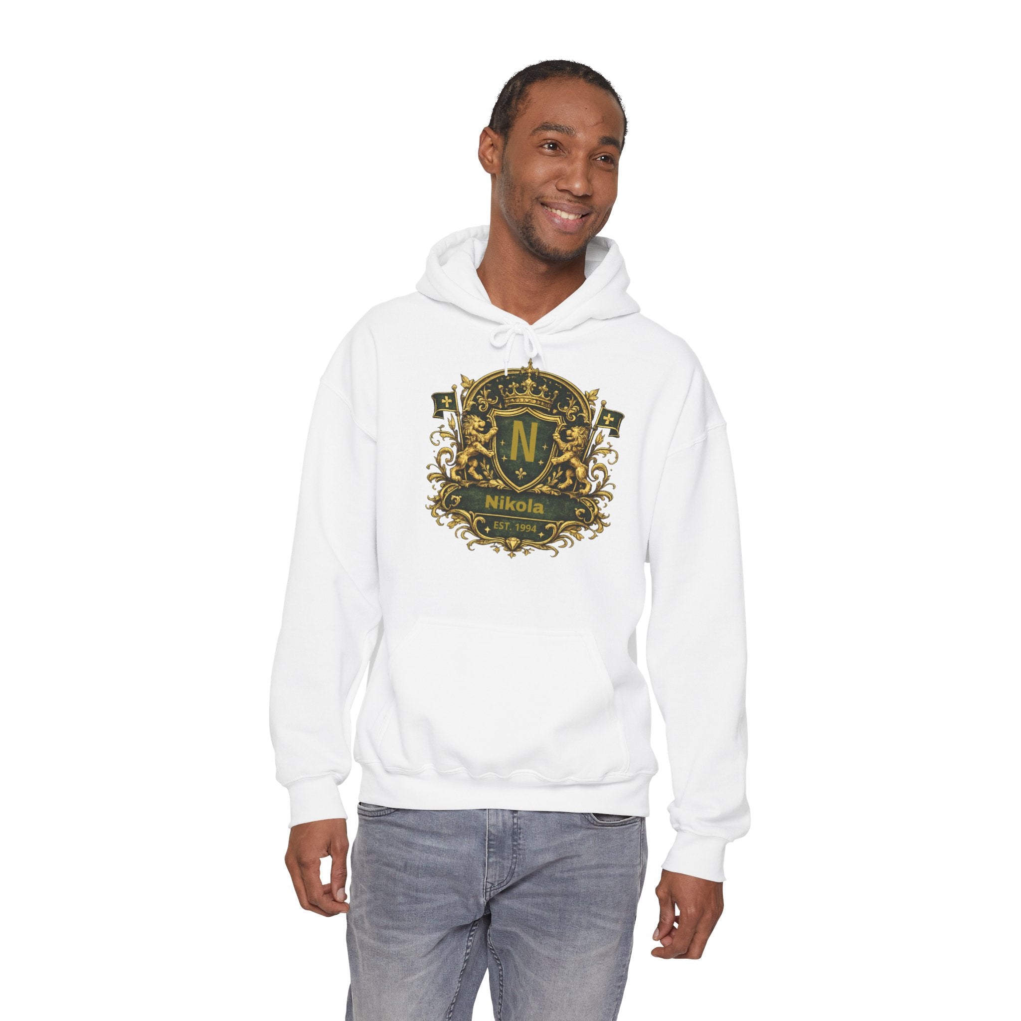 Sweat à Capuche Homme Personnalisé – Blason Old Money Premium