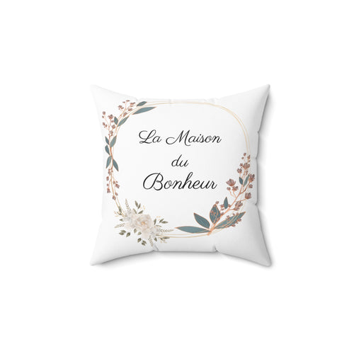 Coussin La Maison du Bonheur – Coussin décoratif floral