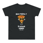 T-shirt Homme Humoristique « Mon Régime ? Il Attend Lundi » – Motif Pizza Drôle