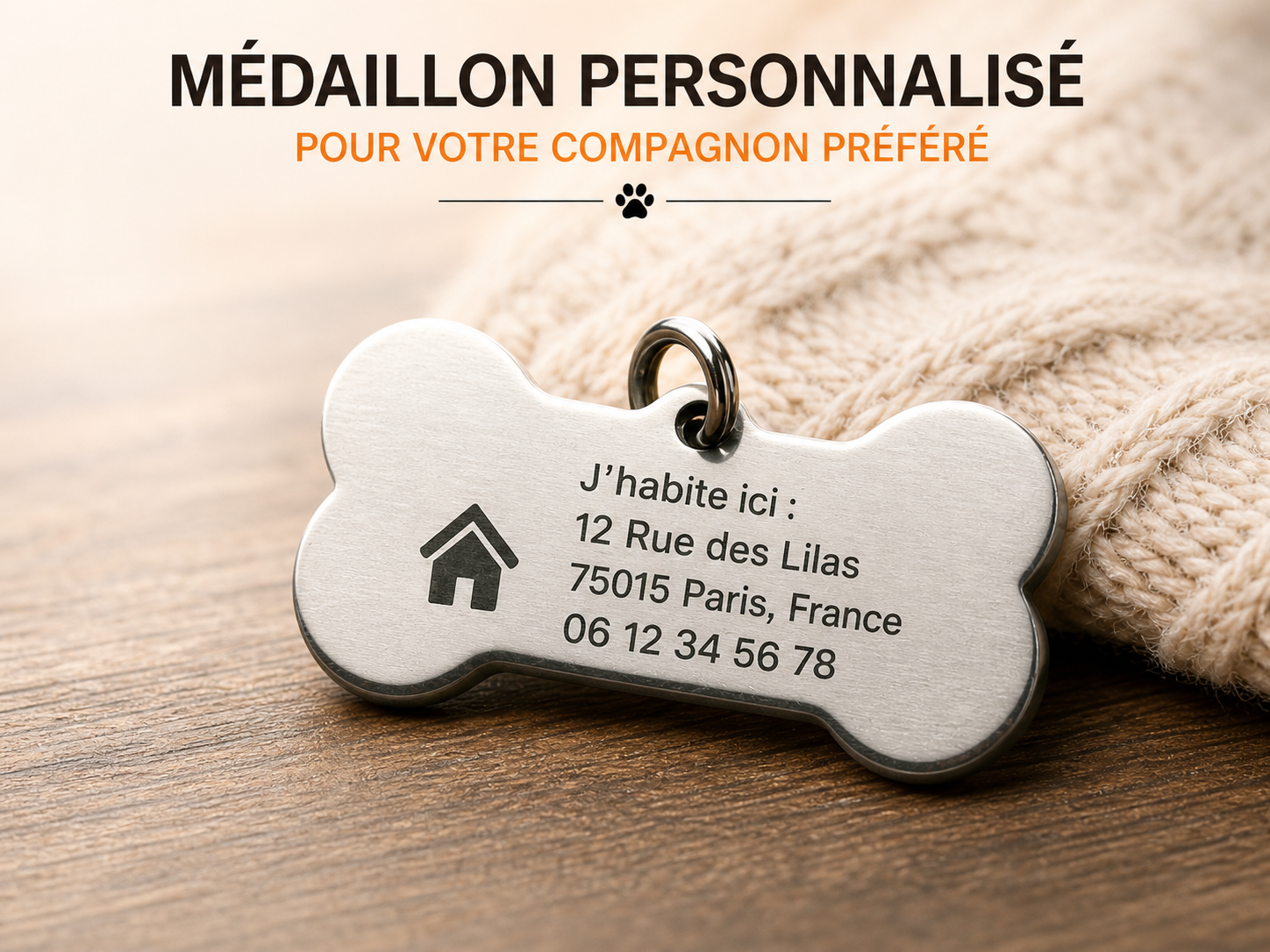 Médaillon Personnalisé pour Chien avec Nom