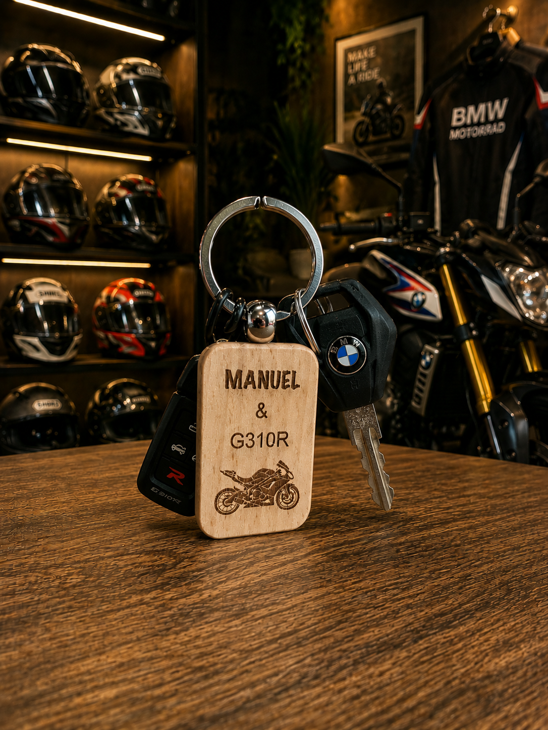Porte-clés en Bois Gravé Personnalisé